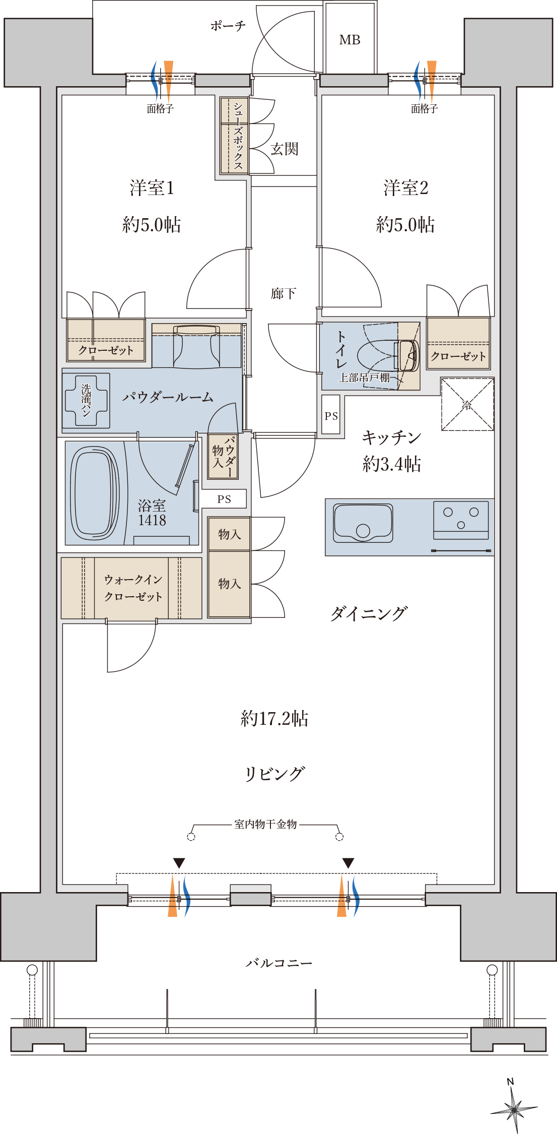 Hタイプ間取り(メニュー)