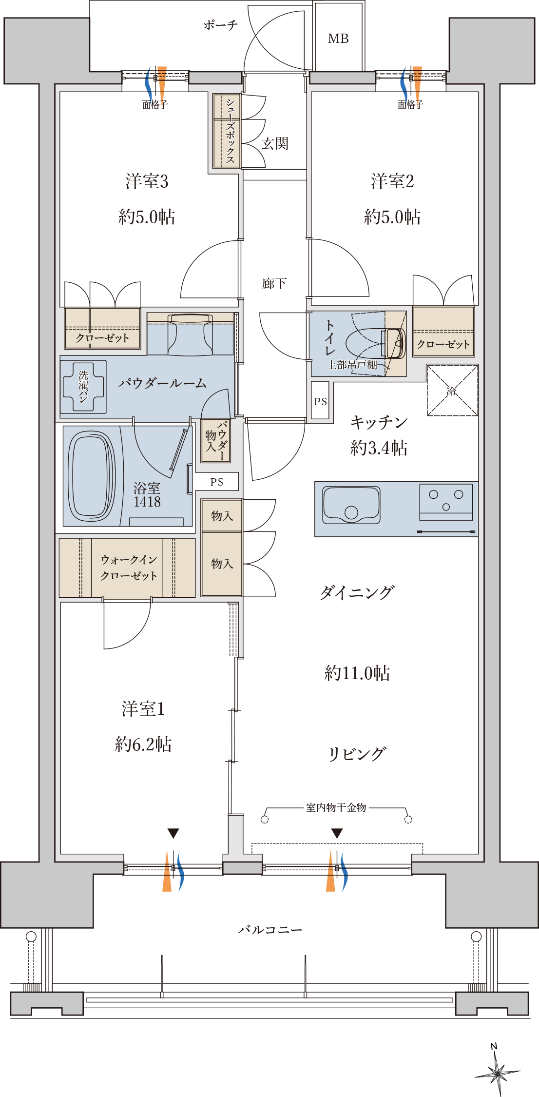 Hタイプ間取り(メニュー)
