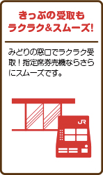 切符の受け取りもラクラク&スムーズ！