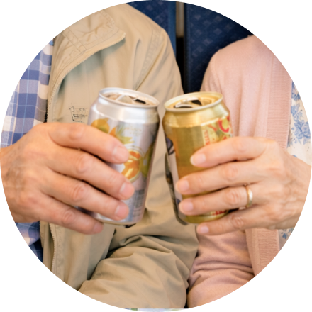 列車内でリラックス