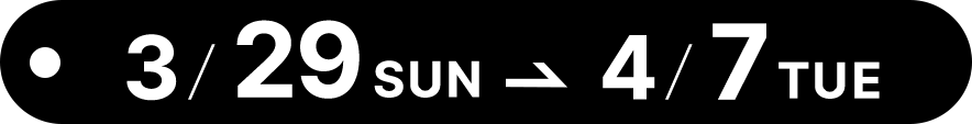 3/29SUN⇀4/6MON