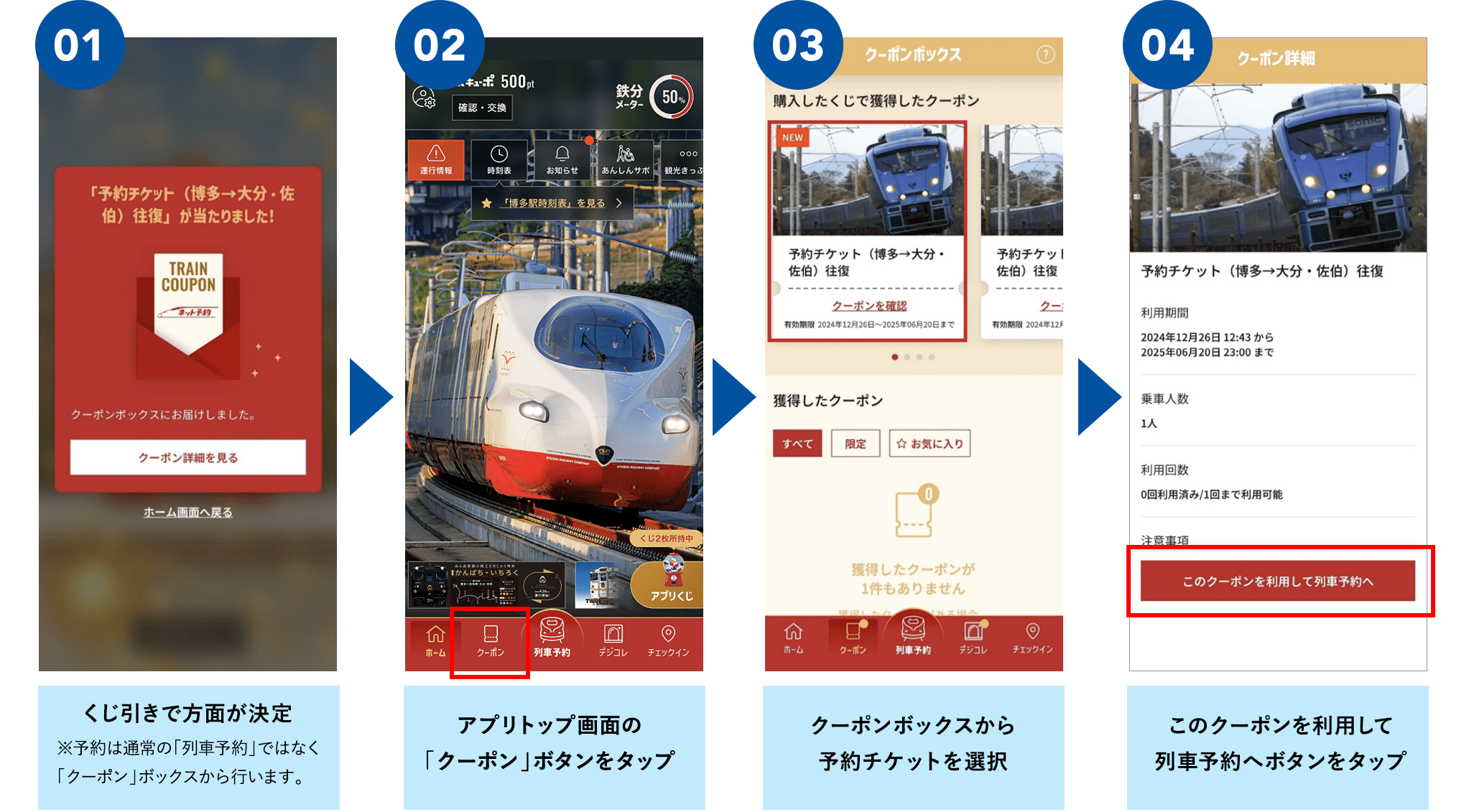 列車の予約方法（くじ引き後の流れ）
