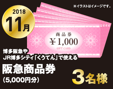 11月の賞品は阪急商品券