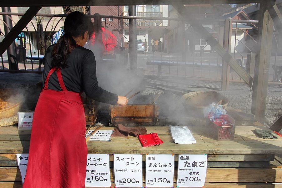 An array of steamed foods on offer