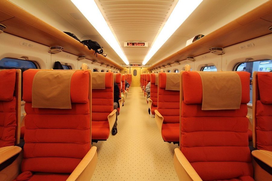 The bullet train's stylish interior