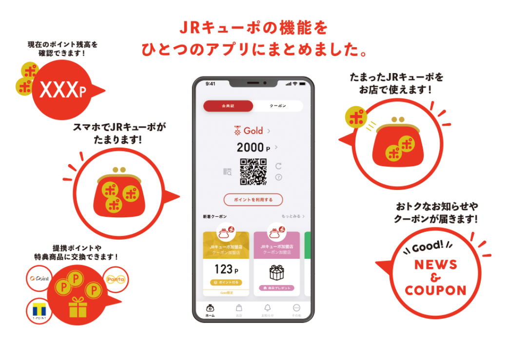 JRキューポ機能をひとつのアプリにまとめました。
