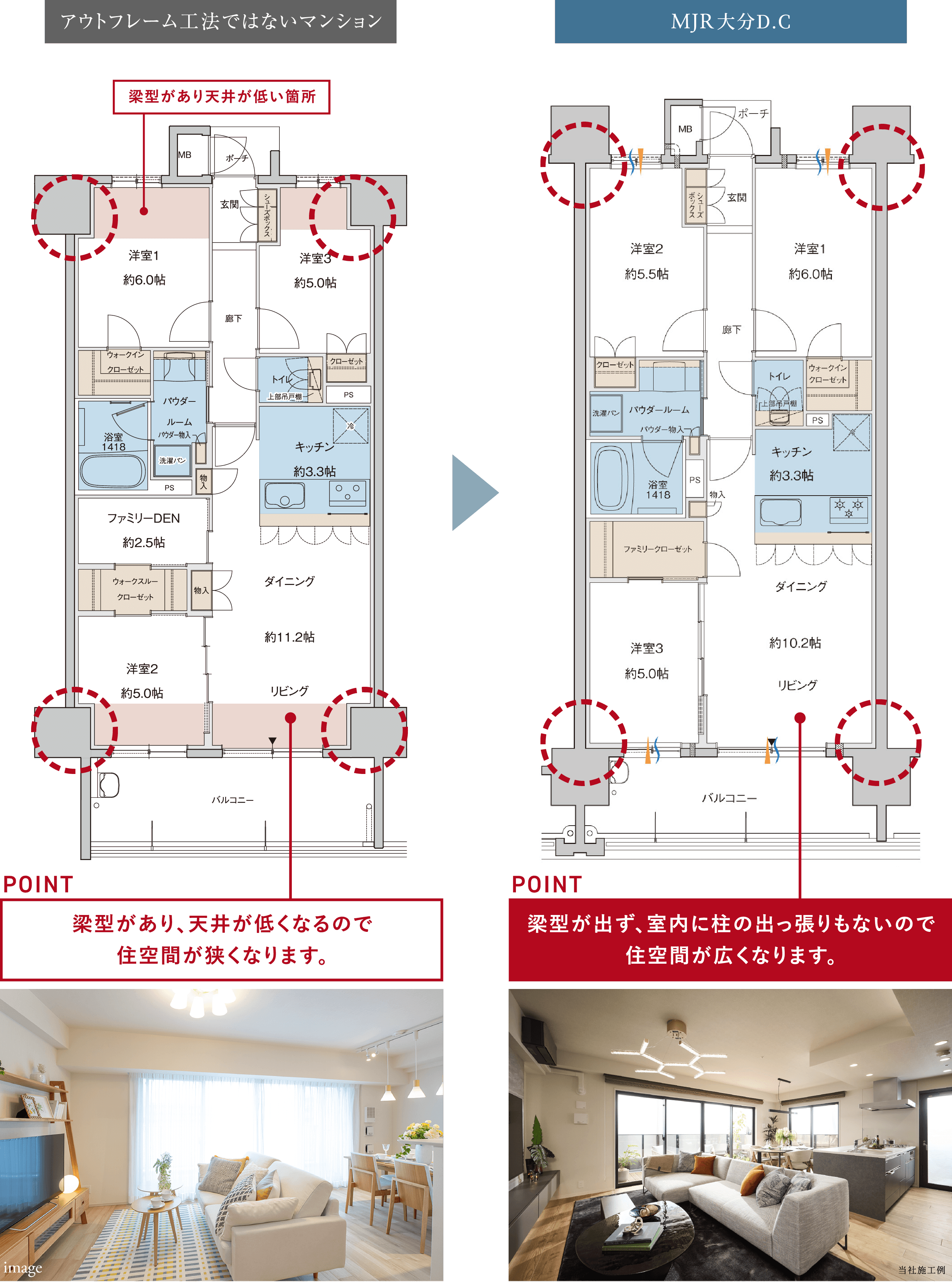 部屋の四隅全てがアウトフレーム