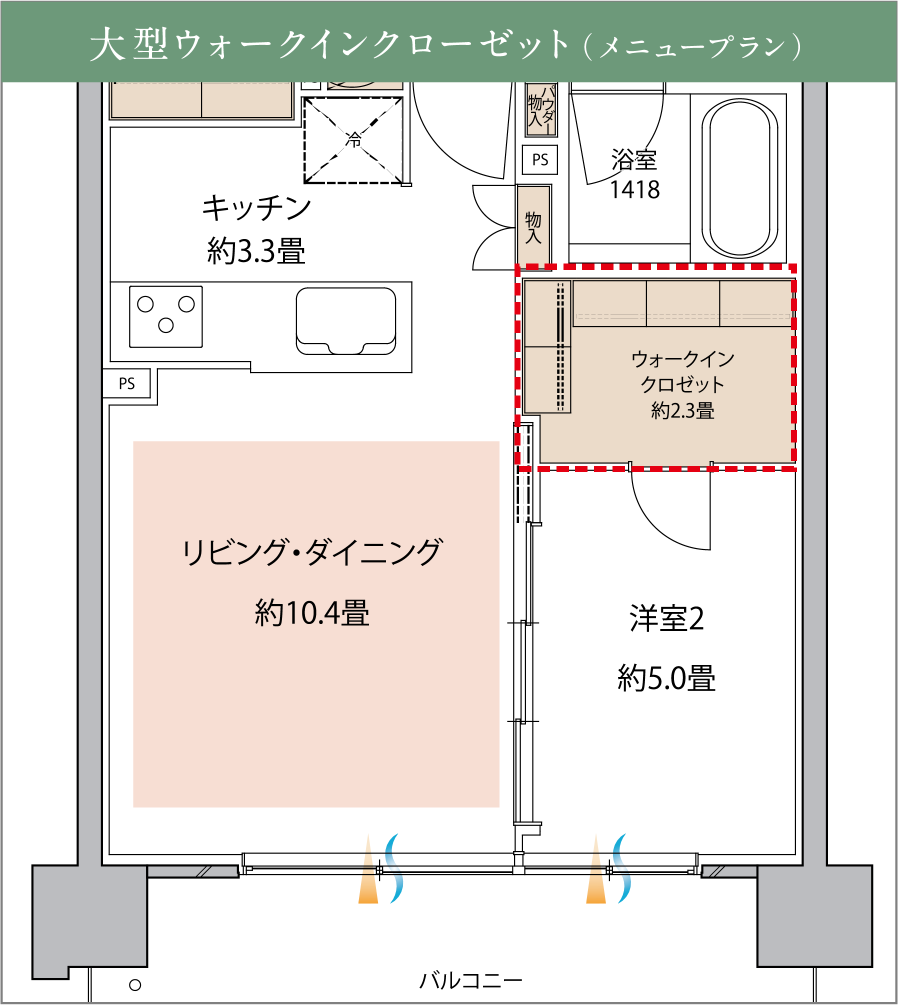 大型ウォークインクローゼット