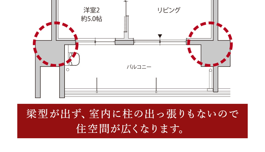 部屋の四隅全てがアウトフレーム
