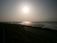 三角線から見る夕暮れ