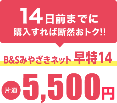 B&Sみやざきネット早特14 片道5,090円