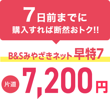 B&Sみやざきネット早特7 片道6,110円