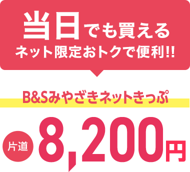 B&Sみやざきネットきっぷ 片道7,130円